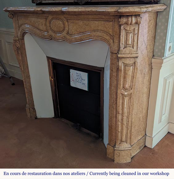 Cheminée de style Louis XV modèle Pompadour en marbre Brocatel Cheminée de style Louis XV modèle Pompadour en marbre Brocatel-5