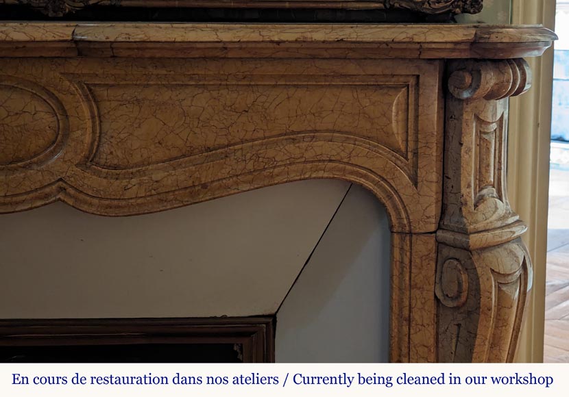 Cheminée de style Louis XV modèle Pompadour en marbre Brocatel Cheminée de style Louis XV modèle Pompadour en marbre Brocatel-6
