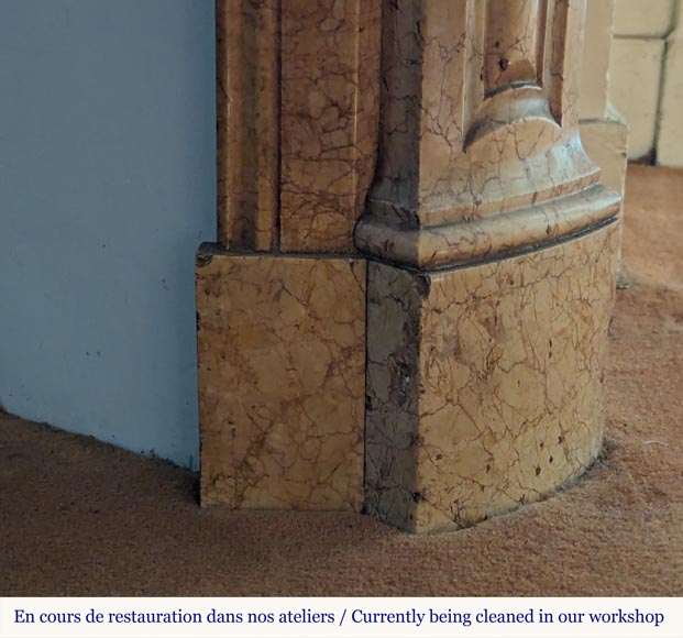 Cheminée de style Louis XV modèle Pompadour en marbre Brocatel Cheminée de style Louis XV modèle Pompadour en marbre Brocatel-7