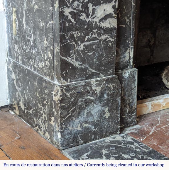 Cheminée de style Napoléon III en marbre Gris Sainte Anne Cheminée de style Napoléon III en marbre Gris Sainte Anne-5