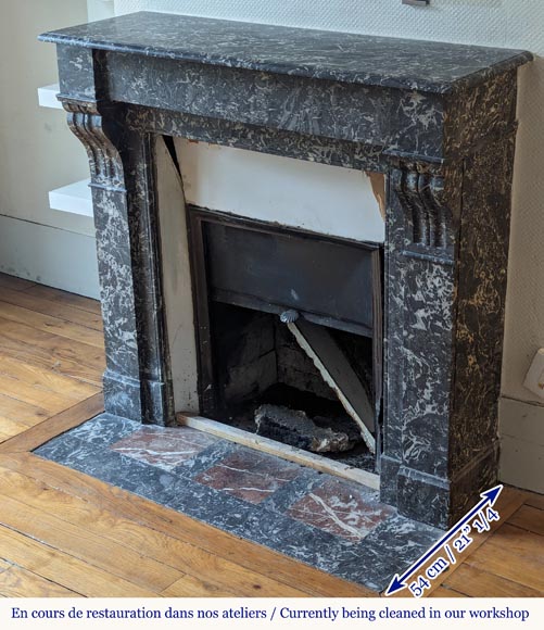 Cheminée de style Napoléon III en marbre Gris Sainte Anne Cheminée de style Napoléon III en marbre Gris Sainte Anne-6