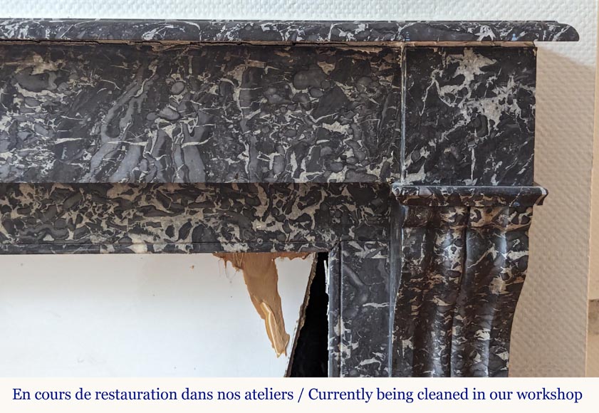 Cheminée de style Napoléon III en marbre Gris Sainte Anne Cheminée de style Napoléon III en marbre Gris Sainte Anne-7