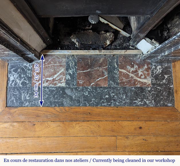 Cheminée de style Napoléon III en marbre Gris Sainte Anne Cheminée de style Napoléon III en marbre Gris Sainte Anne-9