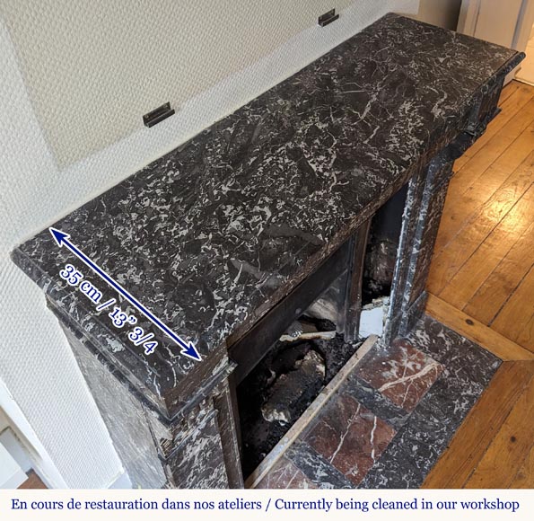 Cheminée de style Napoléon III en marbre Gris Sainte Anne Cheminée de style Napoléon III en marbre Gris Sainte Anne-10