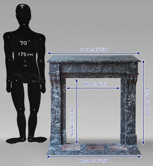 Cheminée de style Napoléon III en marbre Gris Sainte Anne Cheminée de style Napoléon III en marbre Gris Sainte Anne-11