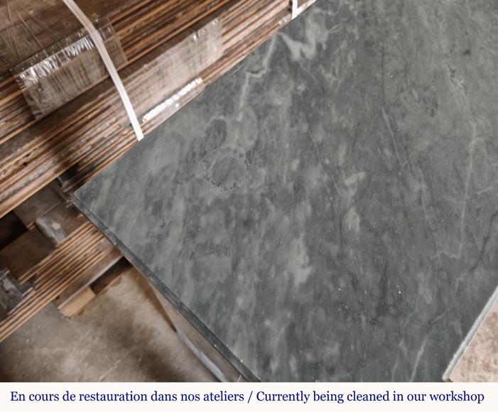 Cheminée de style Louis XVI à colonnes détachées en marbres Turquin et Rose du Portugal Cheminée de style Louis XVI à colonnes détachées en marbres Turquin et Rose du Portugal-10