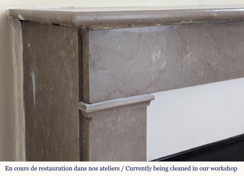 Cheminée de style Louis XVI en marbre de Lunel Cheminée de style Louis XVI en marbre de Lunel-3