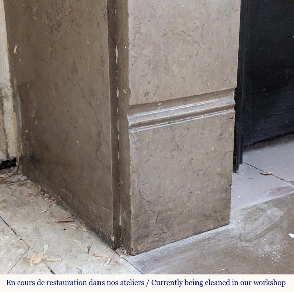 Cheminée de style Louis XVI en marbre de Lunel Cheminée de style Louis XVI en marbre de Lunel-4