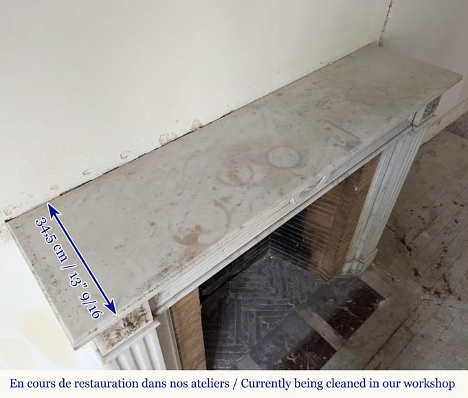 Cheminée de style Louis XVI à rosace en marbre de Carrare Cheminée de style Louis XVI à rosace en marbre de Carrare-8