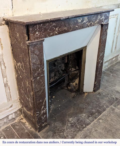 Cheminée de style Napoléon III en marbre Rouge du Nord Cheminée de style Napoléon III en marbre Rouge du Nord-2