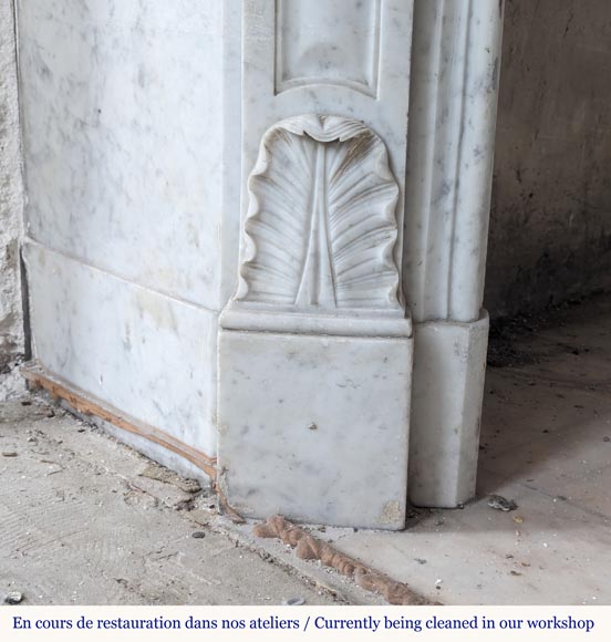 Cheminée de style Louis XV en marbre de Carrare Cheminée de style Louis XV en marbre de Carrare-4