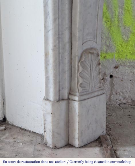 Cheminée de style Louis XV en marbre de Carrare Cheminée de style Louis XV en marbre de Carrare-7