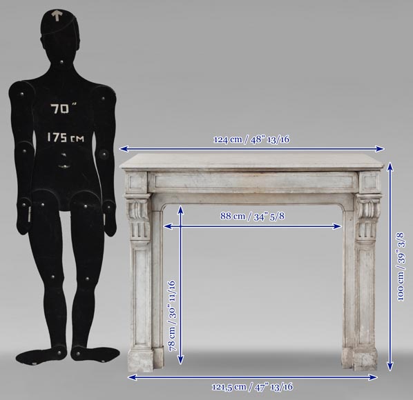 Cheminée de style Napoléon III à modillon en marbre de Carrare Cheminée de style Napoléon III à modillon en marbre de Carrare-10