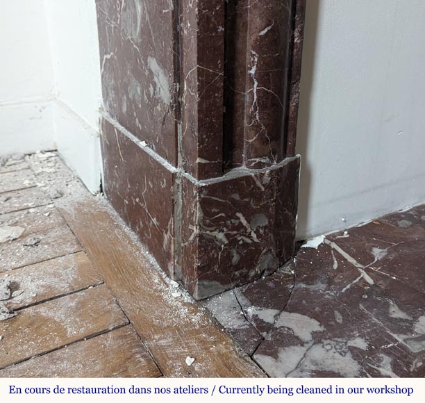 Cheminée de style Louis XIV en marbre Rouge du Nord Cheminée de style Louis XIV en marbre Rouge du Nord-4