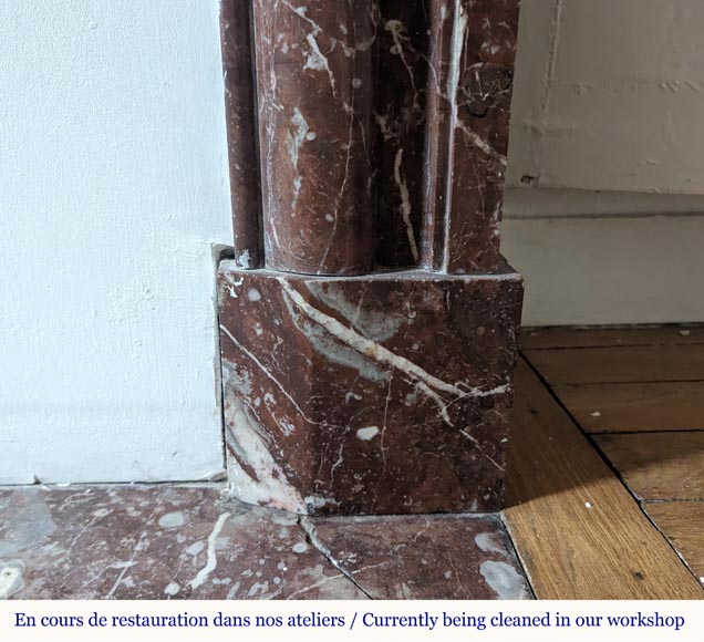 Cheminée de style Louis XIV en marbre Rouge du Nord Cheminée de style Louis XIV en marbre Rouge du Nord-7