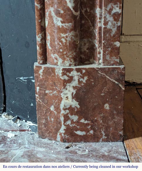 Cheminée de style Louis XIV en marbre Rouge du Nord Cheminée de style Louis XIV en marbre Rouge du Nord-7