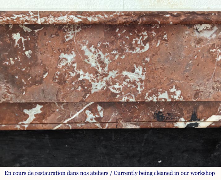 Cheminée de style Louis XVI en marbre Rouge du Nord Cheminée de style Louis XVI en marbre Rouge du Nord-1