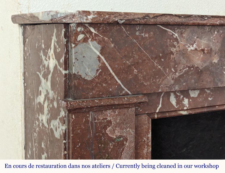 Cheminée de style Louis XVI en marbre Rouge du Nord Cheminée de style Louis XVI en marbre Rouge du Nord-3