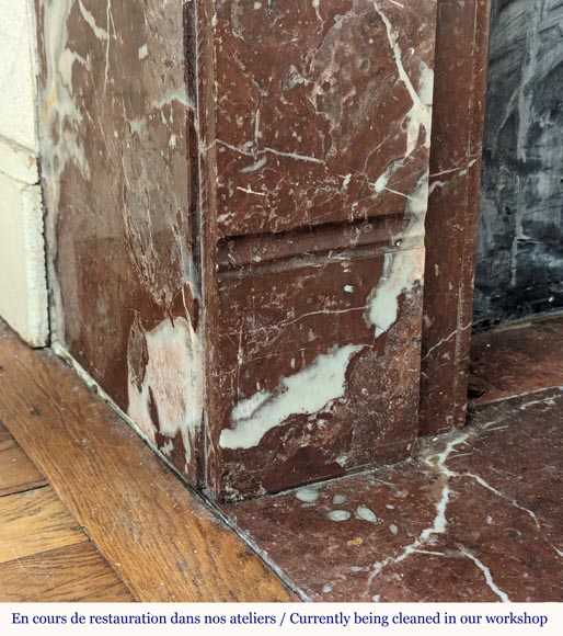 Cheminée de style Louis XVI en marbre Rouge du Nord Cheminée de style Louis XVI en marbre Rouge du Nord-4