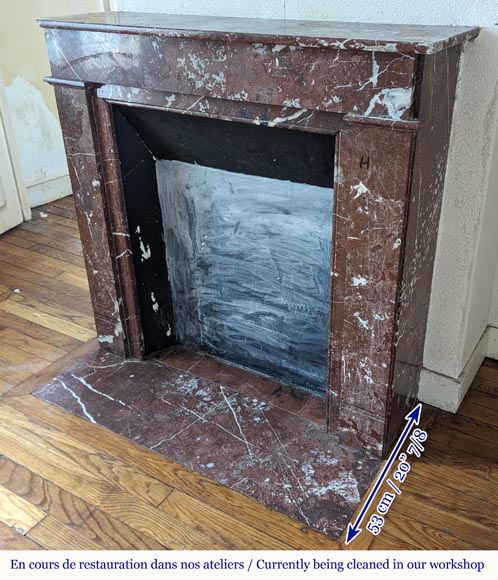Cheminée de style Louis XVI en marbre Rouge du Nord Cheminée de style Louis XVI en marbre Rouge du Nord-5