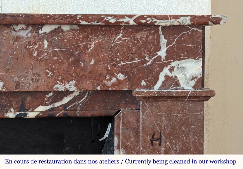 Cheminée de style Louis XVI en marbre Rouge du Nord Cheminée de style Louis XVI en marbre Rouge du Nord-6