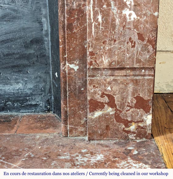 Cheminée de style Louis XVI en marbre Rouge du Nord Cheminée de style Louis XVI en marbre Rouge du Nord-7