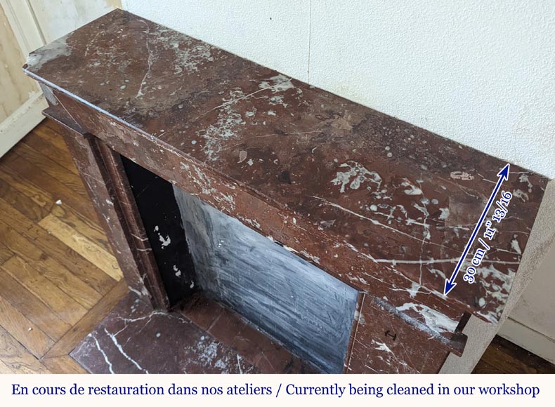 Cheminée de style Louis XVI en marbre Rouge du Nord Cheminée de style Louis XVI en marbre Rouge du Nord-9