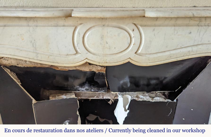 Cheminée de style Louis XV modèle Pompadour en marbre de Carrare Cheminée de style Louis XV modèle Pompadour en marbre de Carrare-1