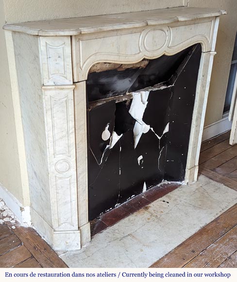 Cheminée de style Louis XV modèle Pompadour en marbre de Carrare Cheminée de style Louis XV modèle Pompadour en marbre de Carrare-2