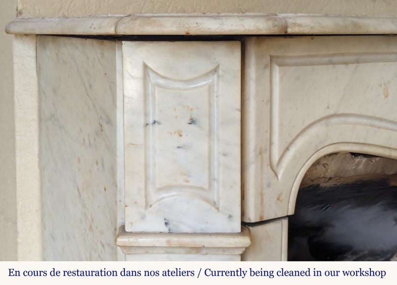 Cheminée de style Louis XV modèle Pompadour en marbre de Carrare Cheminée de style Louis XV modèle Pompadour en marbre de Carrare-3