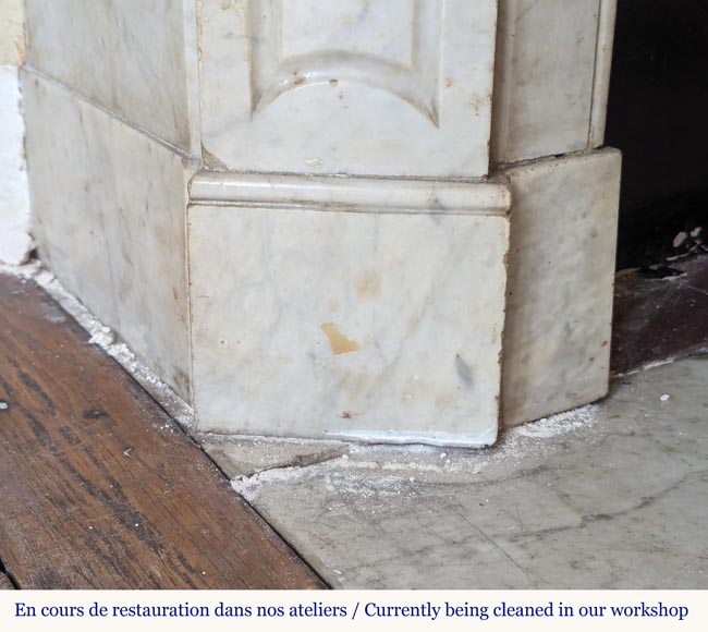 Cheminée de style Louis XV modèle Pompadour en marbre de Carrare Cheminée de style Louis XV modèle Pompadour en marbre de Carrare-4