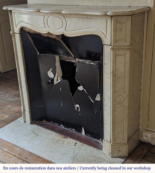 Cheminée de style Louis XV modèle Pompadour en marbre de Carrare Cheminée de style Louis XV modèle Pompadour en marbre de Carrare-5