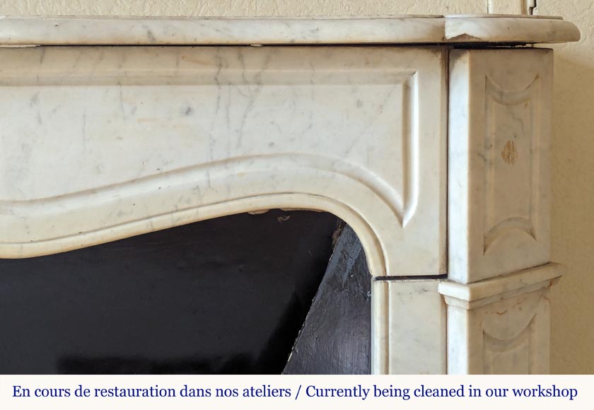 Cheminée de style Louis XV modèle Pompadour en marbre de Carrare Cheminée de style Louis XV modèle Pompadour en marbre de Carrare-6