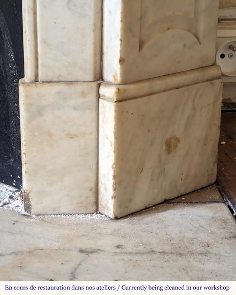 Cheminée de style Louis XV modèle Pompadour en marbre de Carrare Cheminée de style Louis XV modèle Pompadour en marbre de Carrare-7