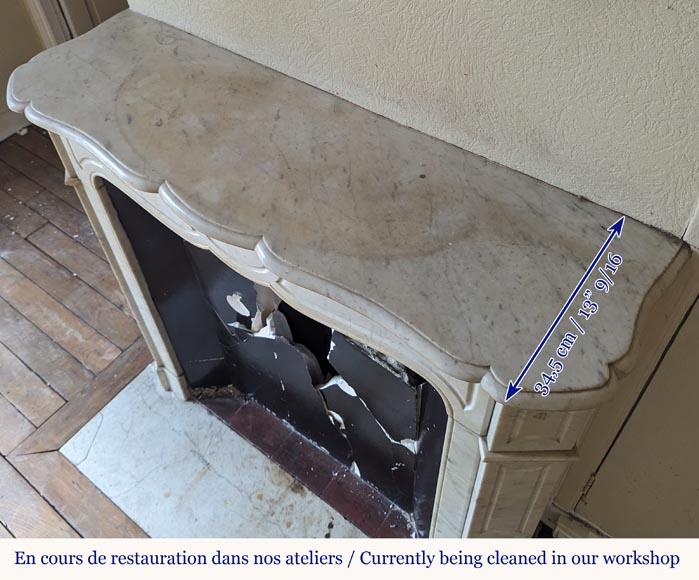 Cheminée de style Louis XV modèle Pompadour en marbre de Carrare Cheminée de style Louis XV modèle Pompadour en marbre de Carrare-8