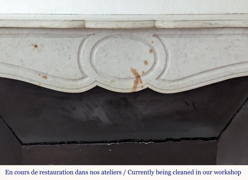 Cheminée de style Louis XV modèle Pompadour en marbre de Carrare Cheminée de style Louis XV modèle Pompadour en marbre de Carrare-1