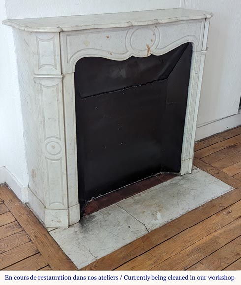 Cheminée de style Louis XV modèle Pompadour en marbre de Carrare Cheminée de style Louis XV modèle Pompadour en marbre de Carrare-2