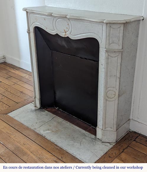 Cheminée de style Louis XV modèle Pompadour en marbre de Carrare Cheminée de style Louis XV modèle Pompadour en marbre de Carrare-5