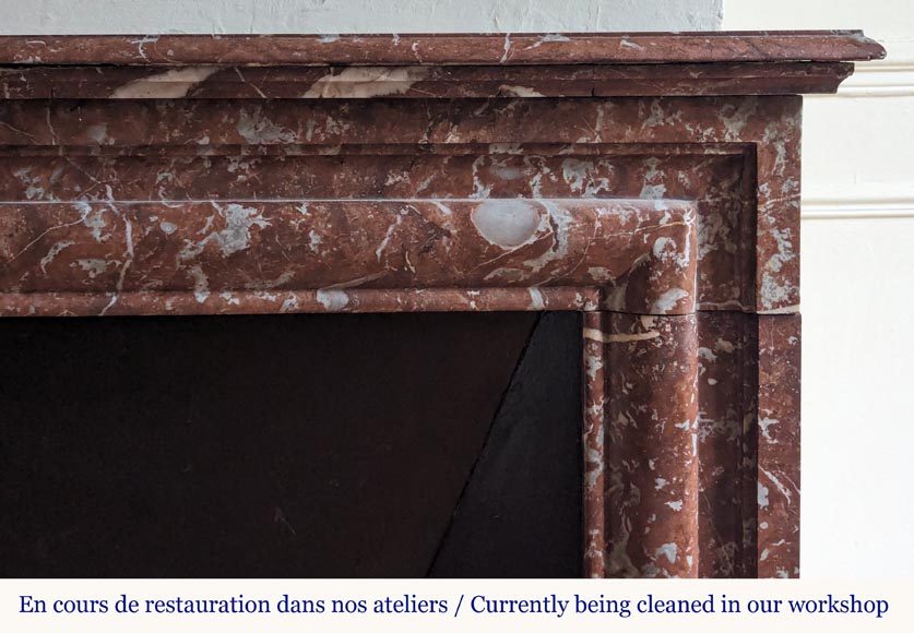 Cheminée de style Louis XIV en marbre Rouge du Nord Cheminée de style Louis XIV en marbre Rouge du Nord-6