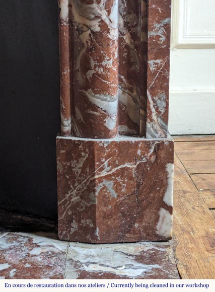 Cheminée de style Louis XIV en marbre Rouge du Nord Cheminée de style Louis XIV en marbre Rouge du Nord-7