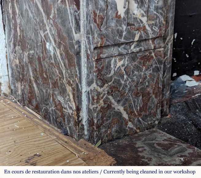 Cheminée de style Louis XVI en marbre Rouge royal Cheminée de style Louis XVI en marbre Rouge royal-5