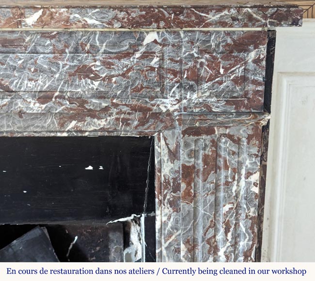 Cheminée de style Louis XVI en marbre Rouge royal Cheminée de style Louis XVI en marbre Rouge royal-7