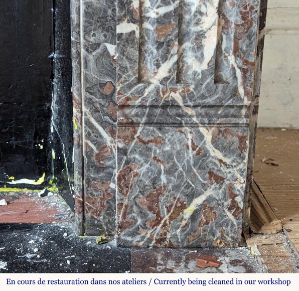 Cheminée de style Louis XVI en marbre Rouge royal Cheminée de style Louis XVI en marbre Rouge royal-8