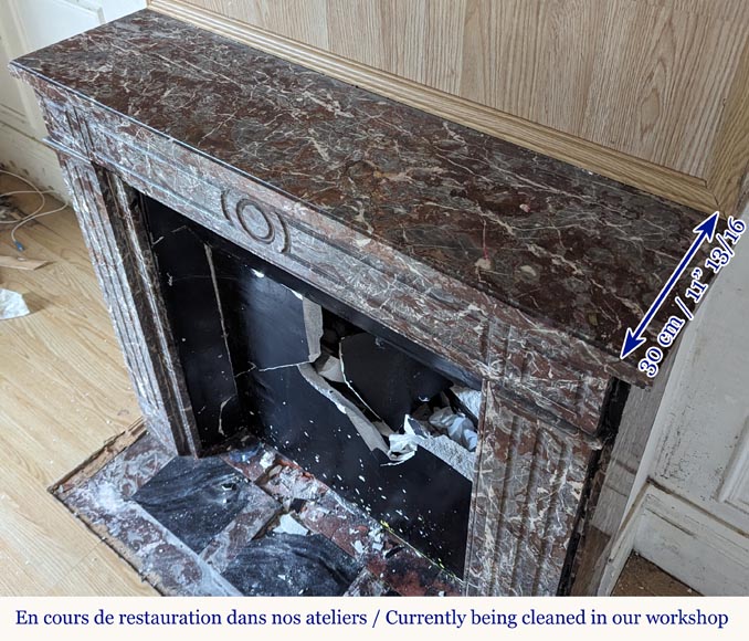 Cheminée de style Louis XVI en marbre Rouge royal Cheminée de style Louis XVI en marbre Rouge royal-9