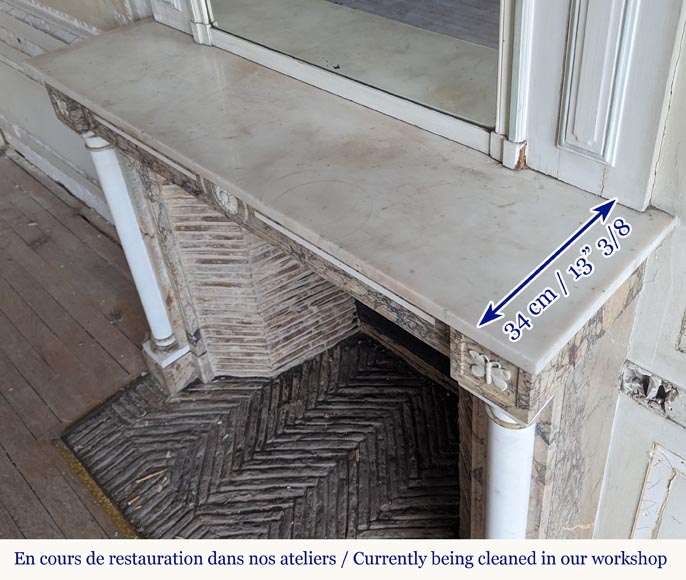 Cheminée de style Directoire bicolore en marbre décorée de papillons Cheminée de style Directoire bicolore en marbre décorée de papillons-9