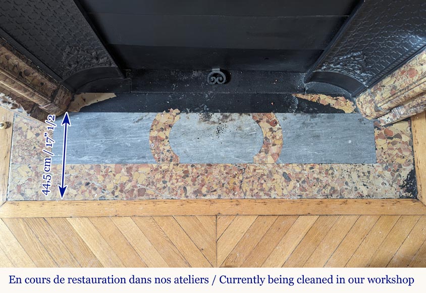 Cheminée de style Louis XV en brèche d'Alep Cheminée de style Louis XV en brèche d'Alep-13