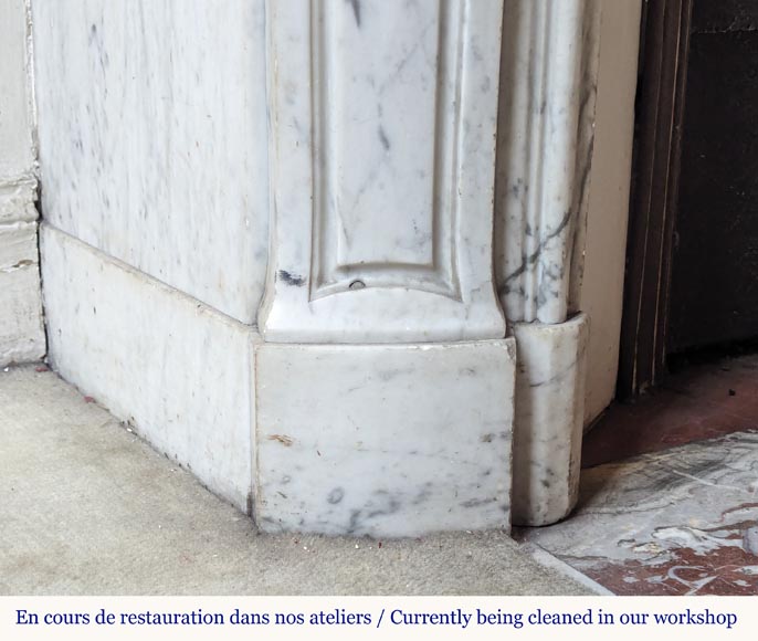 Cheminée de style Louis XV en marbre de Carrare Cheminée de style Louis XV en marbre de Carrare-4