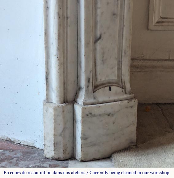 Cheminée de style Louis XV en marbre de Carrare Cheminée de style Louis XV en marbre de Carrare-7