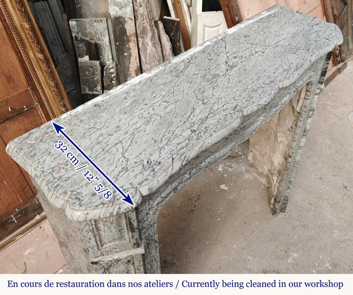 Cheminée de style Louis XV modèle Pompadour en marbre bleu Fleuri Cheminée de style Louis XV modèle Pompadour en marbre bleu Fleuri-8