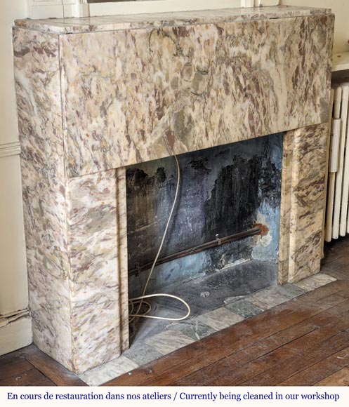 Cheminée de style Art Déco en marbre coloré Cheminée de style Art Déco en marbre coloré-2